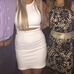 White mini bodycon dress